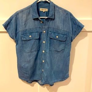 Cute Madewell short sleeve denim shirt, like new, Sz S